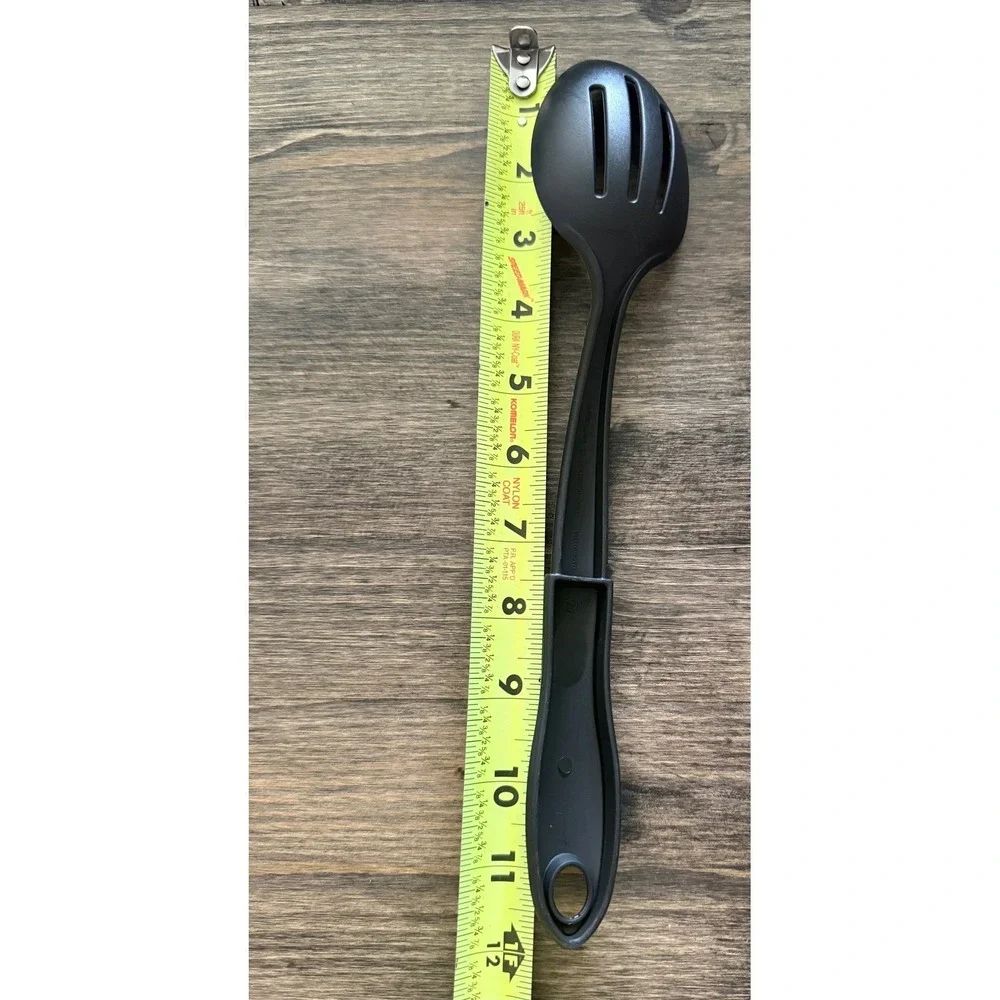 Slotted Serving Spoon Kitchen Utensil Black Excellent Nylon USA